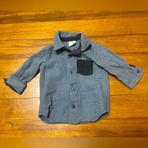 Hanna Andersson Gray Button-Up Dapper Shirt Size 60 cm 3-6 Months